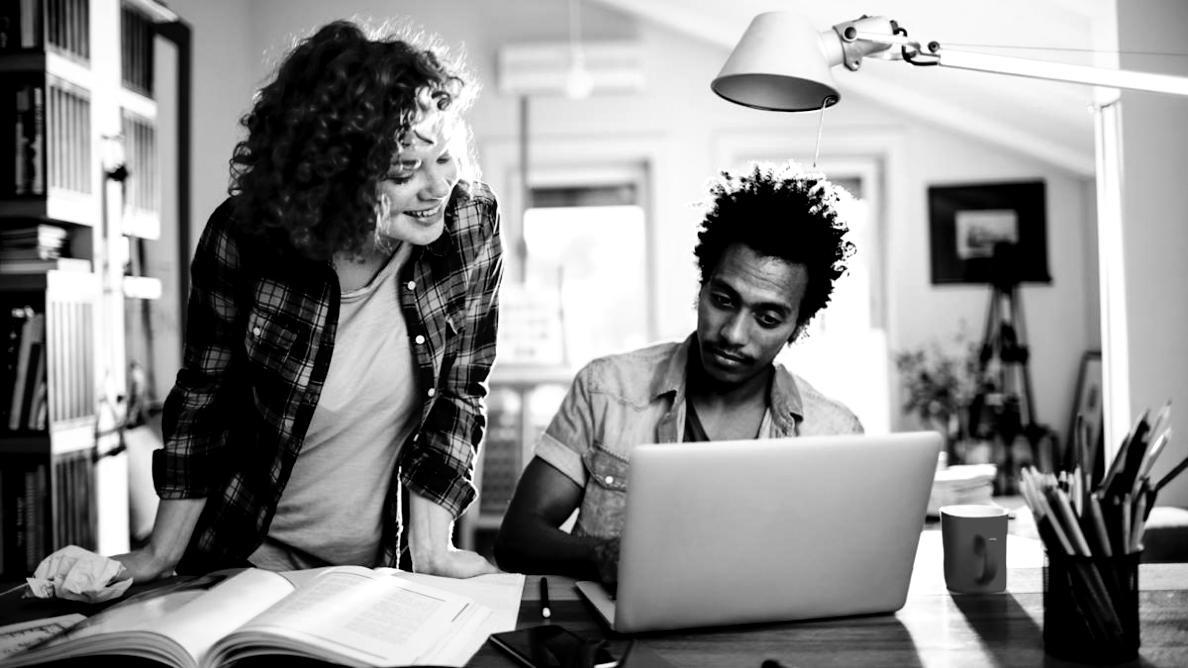 Student analyzing search performance metrics during training session